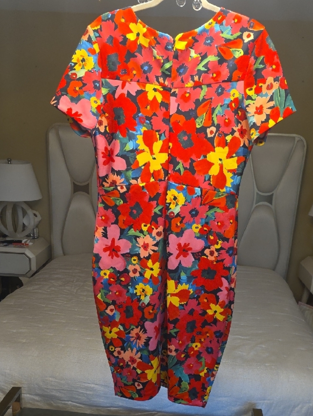 Alexia Admor Vibrant Floral Midi Dress in Pink, Red, Yellow and Green Size XL - Picture 5 of 13